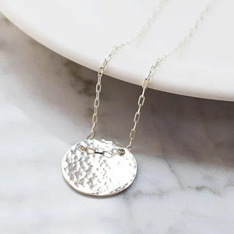 [92.5실버] 러프모던 써클 실버목걸이 은목걸이