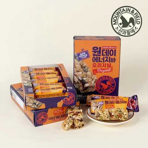 [산과들에] 견과류 40%이상 원데이에너지바 35gx30개 (아침식사대용견과바영양바)