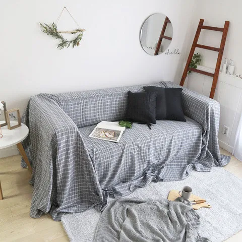 까사베르데 블루 자카드 소파커버 310x210cm