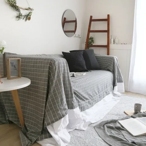 까사베르데 레이어드모던체크 소파커버 355x230cm