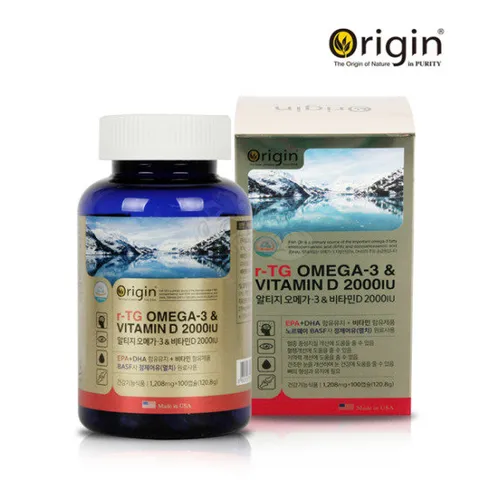 오리진 알티지 오메가-3 & 비타민D 2000IU (1,208mg x 100캡슐)