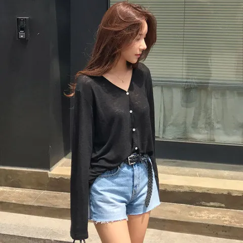 [블랙핏] 린넨 플레인 가디건 (린넨55)