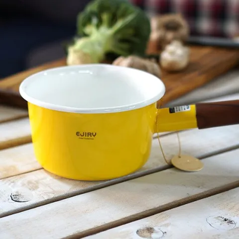 에지리 인덕션겸용 법랑 냄비 14cm 밀크