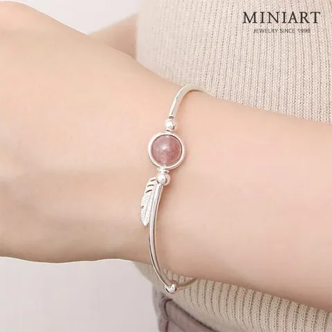 [미니아트] 92.5 실버 캔디 쥬빌레 파이프 원석 은 팔찌