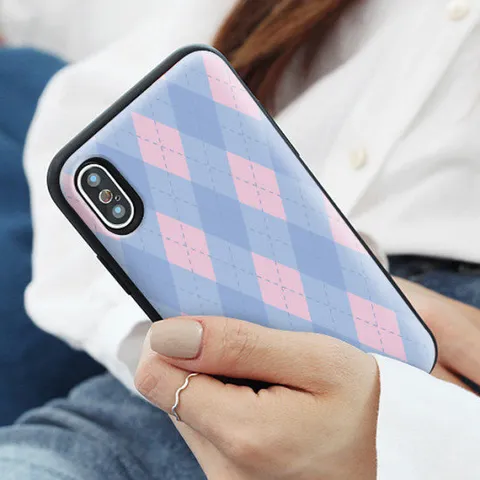 아가일체크 카드도어범퍼 케이스 아이폰16 15 14 13 12 갤럭시S25 S24 S23 S22 S21 S20 노트20 10 퀀텀 버디 A55 A54 A53 A35 A34 A33 A25 A24 A23 A16 A15 A13 와이드