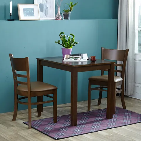 베스트리빙 캘빈 2인 원목 카페 인테리어 식탁세트/의자2개(가죽방석)