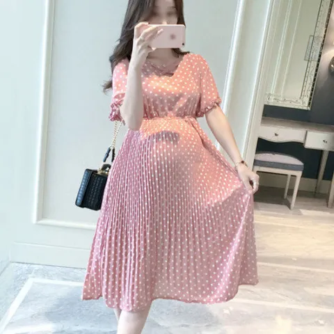임부복 도트쉬폰원피스 1663 빅사이즈 하객 임산부 옷