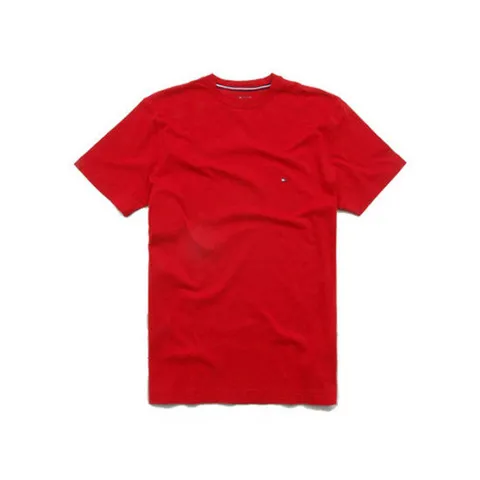 타미힐피거 맨즈 라운드 반팔 티셔츠 9808 612 레드 남녀공용