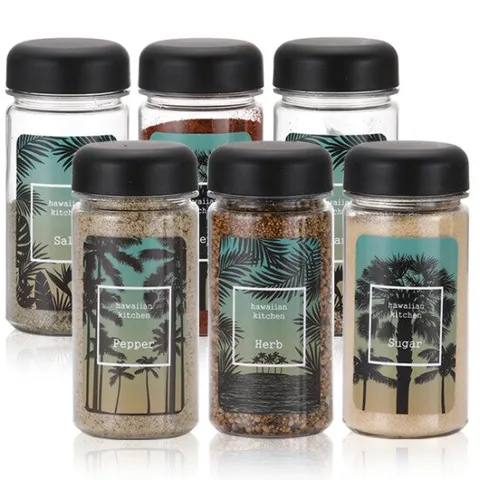 하와이안키친 양념통(블랙) 6P+스티커 8종