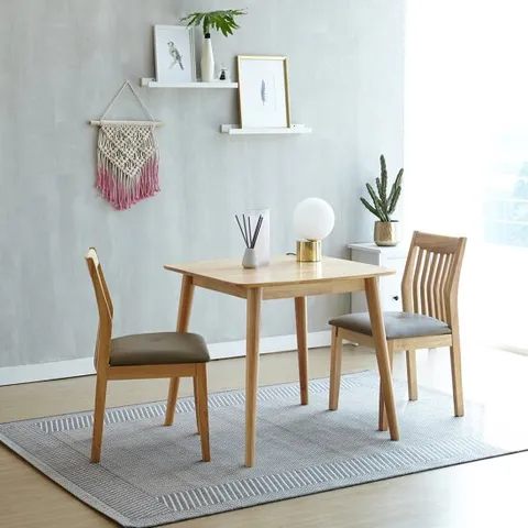 베스트리빙 아슬란 제시 2인(750) 원목 테이블 식탁 세트/의자 2개