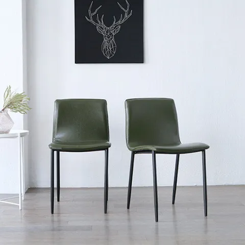 베스트리빙 보노 가죽 인테리어 카페 스틸 식탁 의자 2개