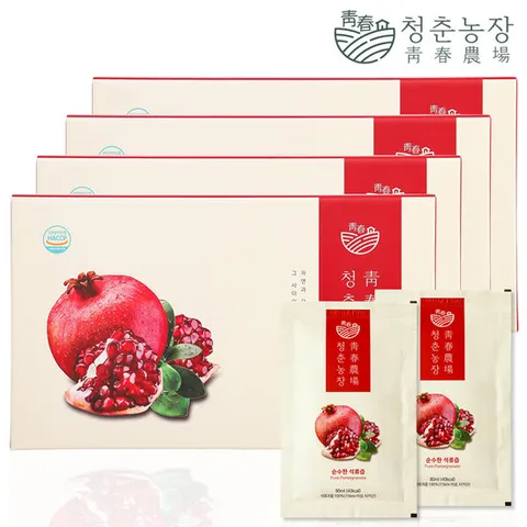 청춘농장 100% 석류즙 4박스 총 120포