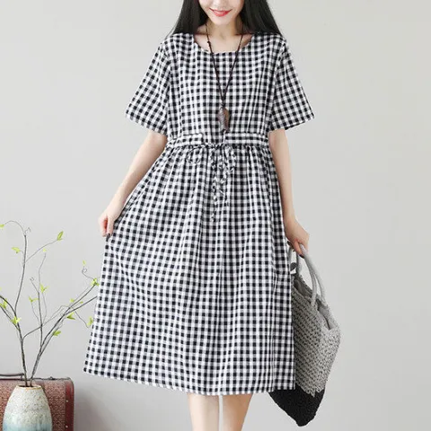 여성의류 린넨/마/체크원피스 루즈핏정장 44/55/ 9532