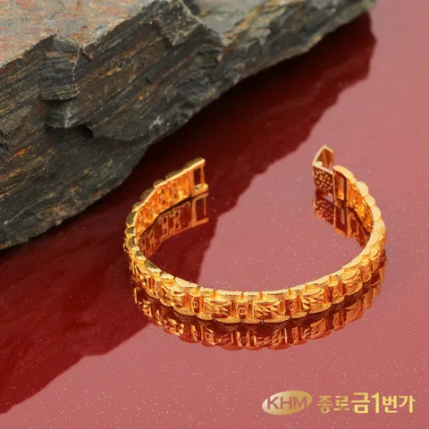 남자순금 팔찌 주얼리 37.5g 유광컷팅
