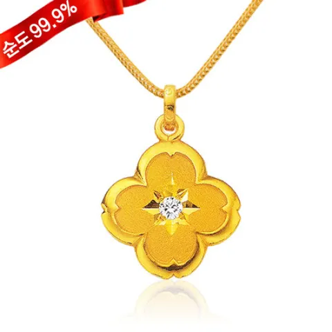 순금 목걸이 18.75g 24K [별빛 클로버] 여자