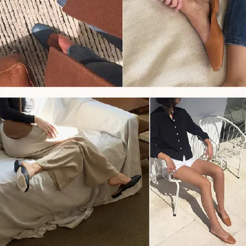 [블루피오레] 스퀘어 블로퍼 키튼힐 플랫슈즈 BFS569