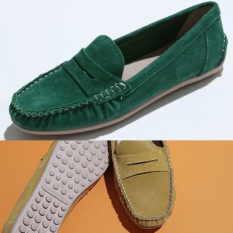 포크슈즈 천연가죽 스웨이드 여자 여성드라이빙슈즈 로퍼 5color