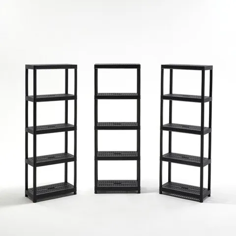 [보네드] 크라운 M 블랙 4단 플라스틱 베란다 세탁실 다용도실