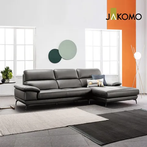 [자코모] 엘리오Ⅰ 3.5인 카우치형 천연면피 소가죽 소파