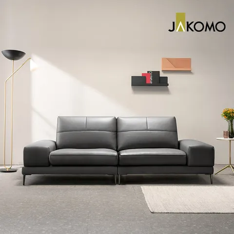 [자코모] 스위치 모듈 와이드 3인 천연면피 소가죽 소파
