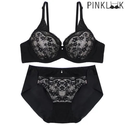 [핑크룩] 워너비롤 브라팬티2종세트/블랙