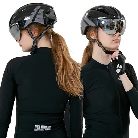 에어로 고글 자전거헬멧+미러고글/블랙그레이(유광)