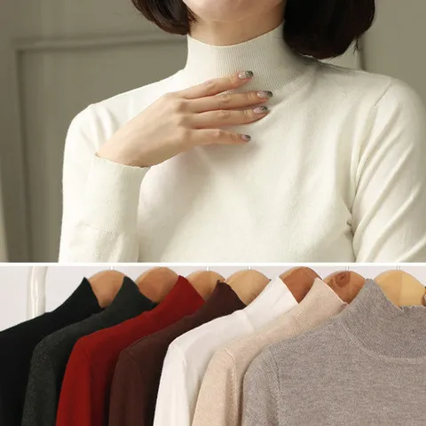 [웬디즈갤러리][후기폭발/즐겨찾는 니트]얀센 반폴라 니트/데일리룩/모임룩/출근룩 TKN005