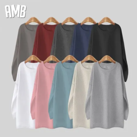 AMB 포근한 기모롱티셔츠_클리어