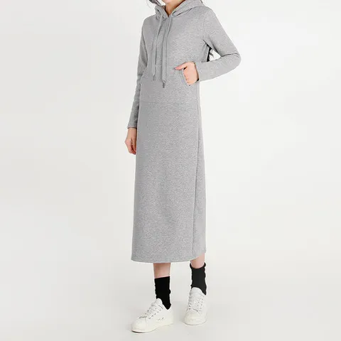 1stclo 여성 밍크퍼 따뜻한 후드 롱원피스