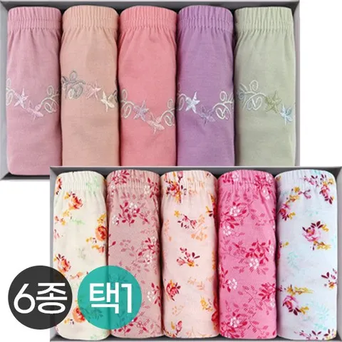 에셀 이너 맥시 / 여성팬티 5매입 여자 속옷 면 스판 삼각 팬티
