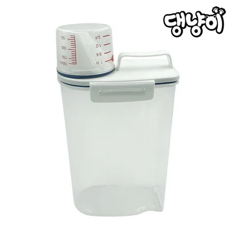 [댕냥이] 반려동물 미니 사료 보관통/계량컵/휴대용사료통