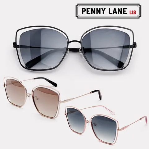 페니레인 Clelstyn 남자 여자 스퀘어 선글라스 금테 은테 미러