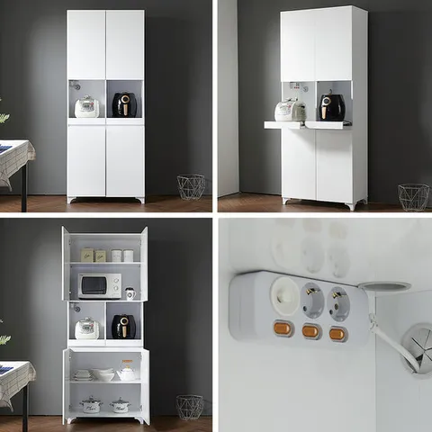 키높이 레이나 800 와이드 렌지대 수납장 멀티탭증정