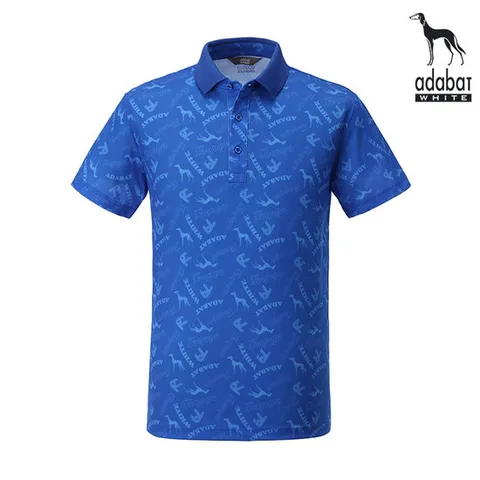 아다바트화이트 골프티셔츠 109 블루 반팔 골프웨어