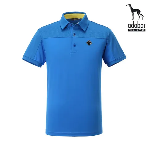 아다바트화이트 골프티셔츠 106 블루 반팔 골프웨어