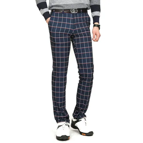 [노블진]M P체크 골프바지 남자 면바지 남성여름골프웨어