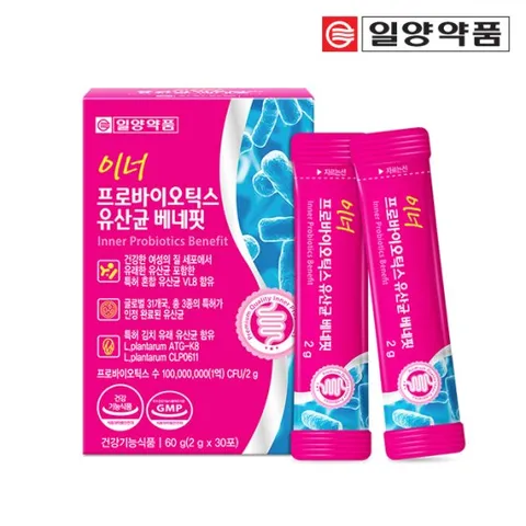 일양약품 이너 프로바이오틱스 여성 질유래 유산균 30포 1개월분 임산부 비피더스