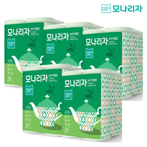 녹차가좋은 3겹 30M 12롤 5개 총60롤