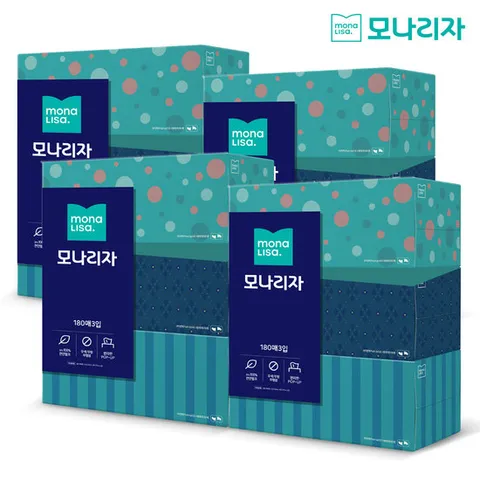 모나리자 미용티슈 180매 3입 4개 총 12개