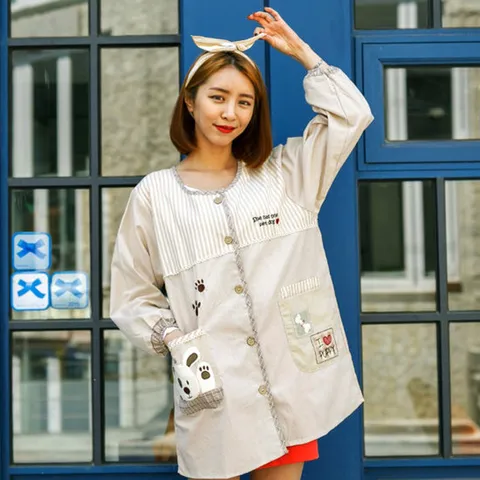 긴팔 예쁜 원피스 앞치마 어린이집 유치원 교사
