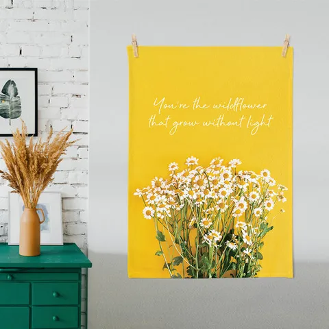 상상후 와일드애스터 패브릭포스터 50x70cm 가리개 작은창 침실 꽃