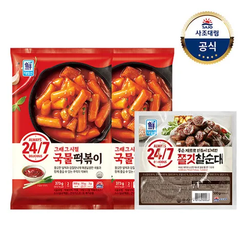 [대림냉장] 대림선 국물떡볶이 373g x2개 + 쫄깃찰순대500g
