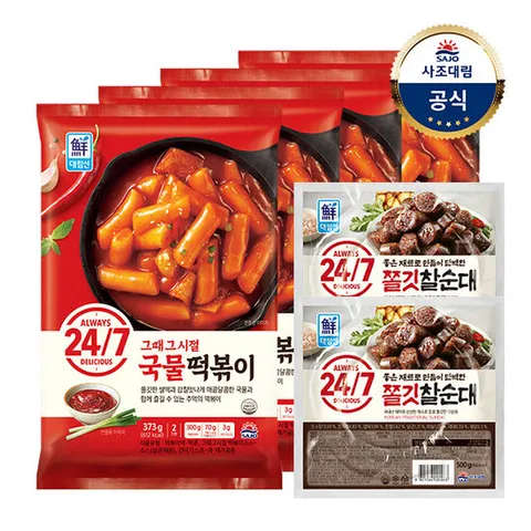 [대림냉장] 대림선 국물떡볶이 373g x4개 + 쫄깃찰순대500g x2개