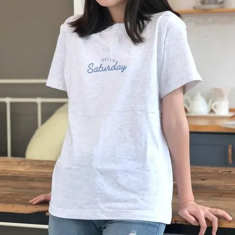 [험블] 기본 레터링 데일리 여자 면 라운드 반팔티셔츠