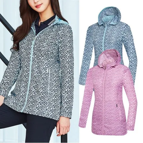콜핑 여성 봄 프린트 옆트임 등산 중기장 경량 바람막이 자켓 GS