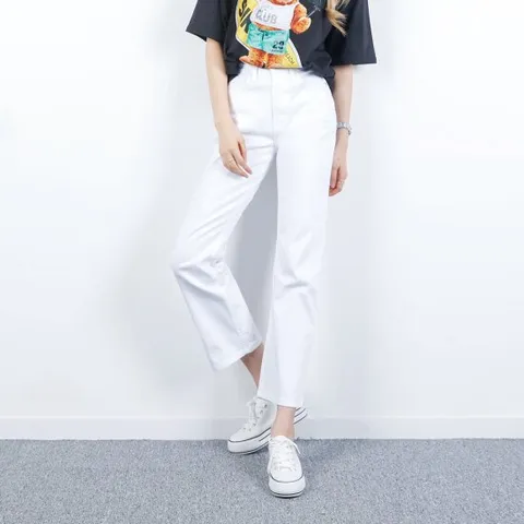 프리티아라 PT3027 하이웨스트 화이트 일자팬츠 화이트일자