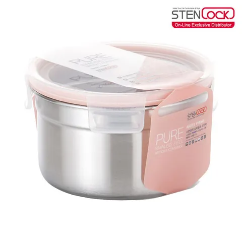스텐락 퓨어 원형6호 1100ml 스텐 반찬통 밀폐용기