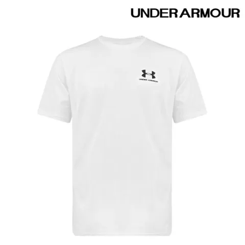 언더아머 반팔티셔츠 스포츠스타일 레프트 체스트 남성 화이트 1326799-100