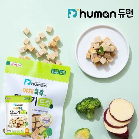 [듀먼] 강아지 야채콕콕 닭고기트릿 1팩 / 강아지간식 애견간식