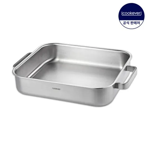 쿡에버 IH 인덕션 통3중 스텐 직사각팬 32cm